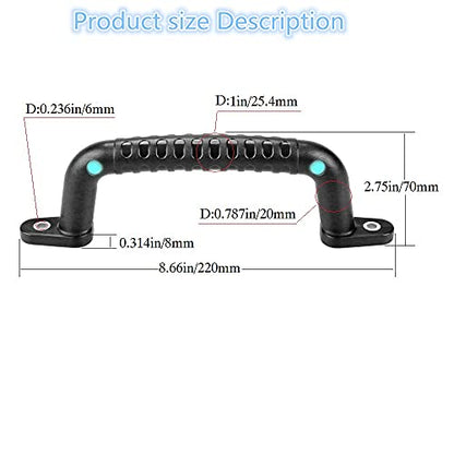 4 Safety Playground Luminous Handles, Swing Set Kids Safety Hand Grips for Playset, Climbing Frame, Play House, Playroom Ladder, Door, Bunk Bed (Black) - color: Black