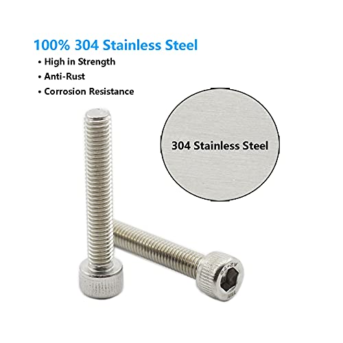 20 PCS Socket Head Cap Screws, TTZEZE 304 Stainless Steel Metric Machine Bolts Hex Socket Screw, Socket Drive Bright Finish Full Machine Threads for Shelf Chair Desk Install Repair (M5x20mm) - color: M5, size: 20mm