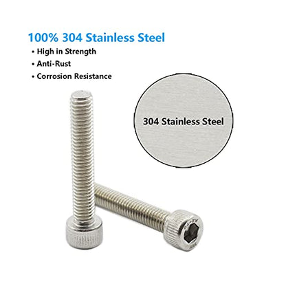 20 PCS Socket Head Cap Screws, TTZEZE 304 Stainless Steel Metric Machine Bolts Hex Socket Screw, Socket Drive Bright Finish Full Machine Threads for Shelf Chair Desk Install Repair (M5x10mm) - color: M5, size: 10mm