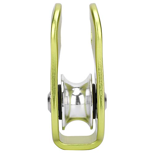 20KN Small Rope Pulley, Rock Climbing Pulley with Ball Bearings for Rock Climbing, Traction, Transportation, and More - color: Green