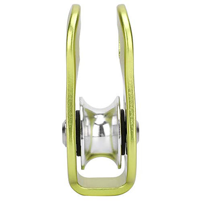 20KN Small Rope Pulley, Rock Climbing Pulley with Ball Bearings for Rock Climbing, Traction, Transportation, and More - color: Green