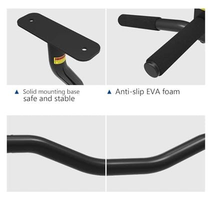 Joist Mount Pull Up Bar, Ceiling Mount Pull Up, Strength Training Pull-Up Bars, Bar with Multi-Grip Foam Grip, 40'' Wide, Pull Up Bar for Home Gym,Black-Straightrod - color: Black, size: Straightrod