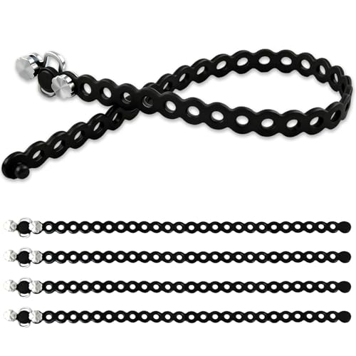 Modular Straps (4-Pack), Gear Tie, EDC Multi-Tool Strap for Camping, Travel & Outdoor Survival（Black） - color: Black four
