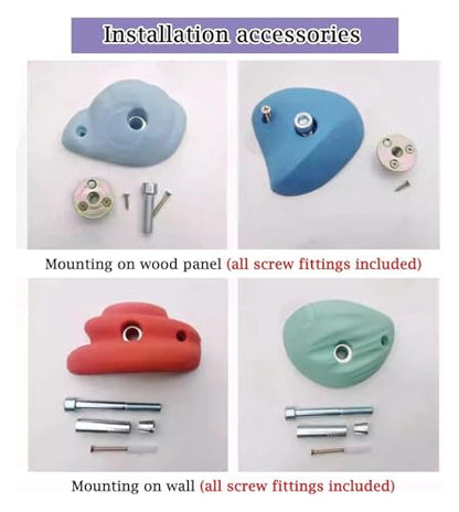 Climbing Kit,Climbing Holds, Set of 5 Screw-On Rock Climbing Holds, Random Style Climbing Grab Rocks, Home School Rock Climbing Wall(5pcs-Plank Installation) - size: 5pcs-Plank installation