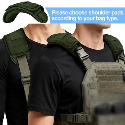 ZINZ 2-Pack Professional Tactical Shoulder Pad, Ultra-Thick & Breathable Cushion for Vest Shoulder Straps and Backpacks, Comfort & Durable - color: Army Green