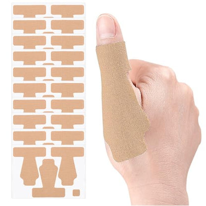 Precut Kinesiology Tape for Thumb, 30 PCS Self Adhesive Thumb Protecting Tape Big Toe Straps, Elastic Athletic Tapes, Breathable Latex-Free Tapes Finger Toe Patches for Joints Muscle Support (Skin) - color: Skin