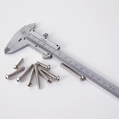 M5 x 20mm 25mm 30mm 35mm 40mm Button Head Socket Cap Screws Bolts, Stainless Steel 304, Metric Allen Hex Drive, Bright Finish, Fully Threaded, Assortment Kit 50PCS - size: Button M5x20-40 mm