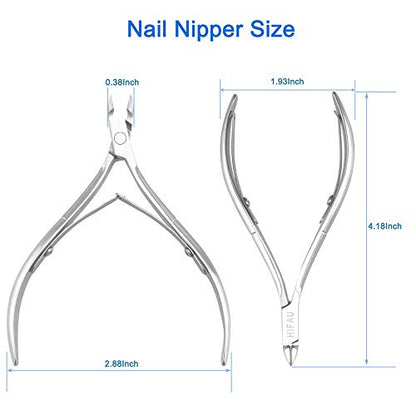 Professional Cuticle Nippers Kit, Cuticle Trimmer with Cuticle Pusher & Other Durable Nail Care Manicure Kit for Women, Premium Stainless Steel & Ergonomic Design, Travel & Gift