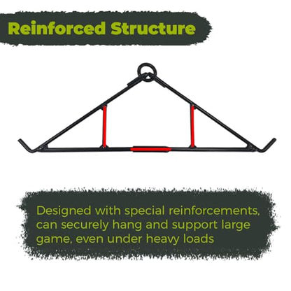 Highwild Game Hoist Gambrel & Deer Hanger Kit, 700 LB Deer Hoist Pulley System with 4:1 Lift Ratio and 44FT Rope