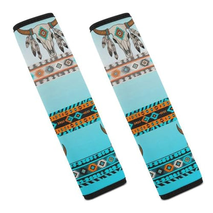 2PCS Native American Southwestern Aztec Western Car Seat Belt Pad Universal Soft and Comfortable Harness Pads Strap for Kids, Car Seats Pushchair Strollers High Chair Pushchair - color: Pattern 592