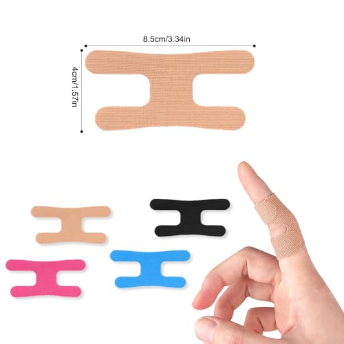 20 Pack Precut Finger Tape Kinesiology Tape 4 Colors Finger Support Tape Breathable Elastic Pre-Cut Golf Wrap Finger Tapes Strips for Finger Joint Pain Relief Arthritis Baseball Soccer Sports