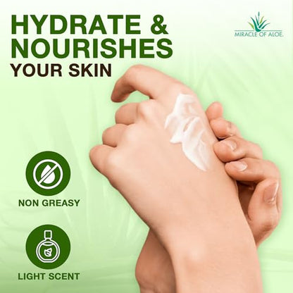 Miracle Hand Repair Cream For Dry Cracked Hands, 8 Oz, 60% Aloe Vera | Non Greasy Hand Moisturizer, Fast Absorbing Lotion For Extremely Dry Skin, Working Hands, Men & Women, Elbows & Knees Care - size: 8 Ounce (Pack of 1)