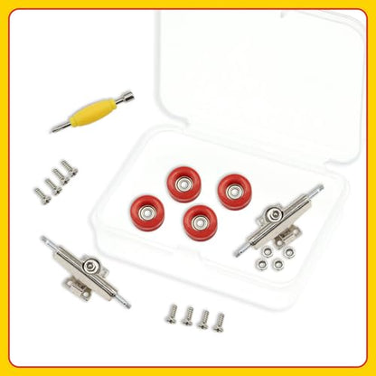 7 Pieces POM Red Fingerboard-Wheels Size 7.3mm*4.5mm Tool Set with 1 Screwdrivers 2 Alloy axles - color: Red