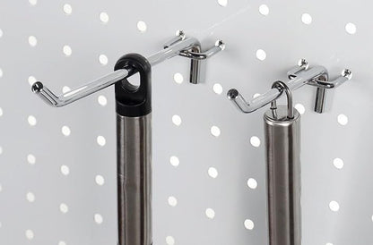 8 Inch Heavy Duty Pegboard Hooks, 12 Pack, Stainless Steel Chrome Finish, Universal Fit for 1/8 and 3/16 Inch Boards, Garage and Tool Storage Organization - size: 8 Inch