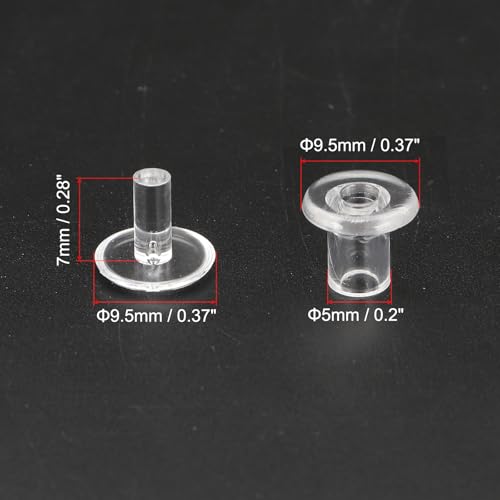 PATIKIL M5x7mm Plastic Binding Post, 50 Sets Plastic Chicago Screws Binding Screw Rivet Post Press-on Buckle for Leather Scrapbook Photo Albums, Transparent - color: Transparent, size: M5x7mm