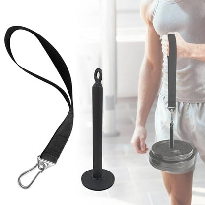 LOOEEL Arm Wrestling Training Strap Belt Hand Grip,used for Hand Grip Arm Finger Forearm Exercises, and Free Weight Home Gym Fitness Equipment.Compatible with 1’’& 2’’ Barbell Plates.