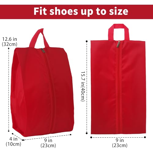 6pcs Portable Shoe Organizer, Travel Pouches with Zipper, Golf Shoe Bags, Clothes Bags, Soccer Cleats Bag Shoe Pouch for Gym, Waterproof, Odor-Resistant (Red) | Golf Shoe Bags, Clothes Bags, Soccer Cleats Bag Shoe Pouch for Gym, Waterproof, Odor-Resistant