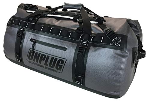 UNPLUG Ultimate Adventure | 1680D Heavy Duty Waterproof Bag | Large Travel Bag which can be Used for Camping, Motorcycling, Boating, or Hunting|155L Storm Grey - color: Storm Grey, size: 155L