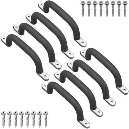 Dolibest 9.64'' Safety Handles, Non-Slip Swing Set Grips for Playset, Climbing Frame, Play House, Indoor Monkey Bars & Treehouse Accessories, Black (8Pack) - color: Black 8pcs