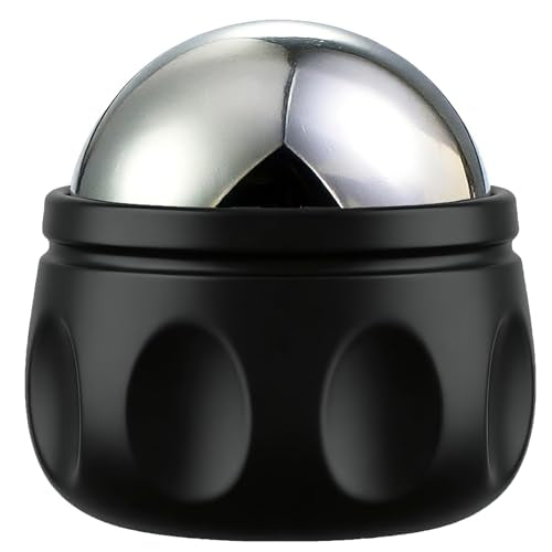 Massage Ice Roller Ball - Roller for Muscles Deep Tissue, Cold Heat Therapy | Plantar Fasciitis Roller, Tight and Sore Muscles Relief, for Neck, Shoulders, Back, Calves & Feet, Sports Relaxations Gift - color: Black