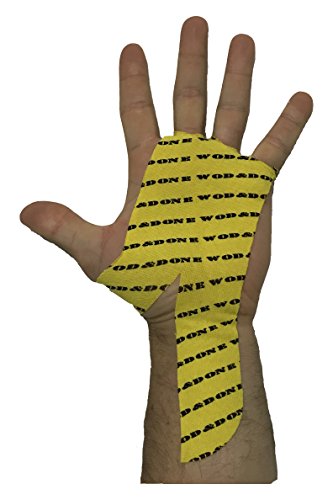 WOD&DONE Custom Hand Protection Athletic Tape Grips for Pullups, Functional Fitness, Gymnastics - color: Yellow, size: 20pairs