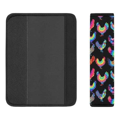 2 Pack Colorful Chicken Funny Rooster Chickens Car Seat Belt Pad Universal Soft and Comfortable Harness Pads Strap for Adult Use, Most Cars, Easy Install (No Tool) - color: Pattern 1246