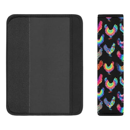 2 Pack Colorful Chicken Funny Rooster Chickens Car Seat Belt Pad Universal Soft and Comfortable Harness Pads Strap for Adult Use, Most Cars, Easy Install (No Tool) - color: Pattern 1246