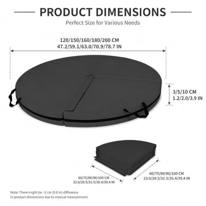 HARELA Round Pole Dance Crash Mat, Stripper Pole Mat with Pearl Cotton Filling & PU Leather, Pole Crash Pad for Studios Exercise Strength Training Home Gym - color: Purple 2, size: 200*3cm/78.7*1.2"