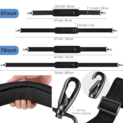 ZINZ Bag Shoulder Strap, Padded Adjustable Shoulder Strap Replacement - color: Black, size: 57"