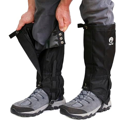 Pike Trail Adjustable Leg Gaiters - Lightweight, Waterproof - Leg Guards for Men & Women - Hiking Essentials Ideal for Hunting, Trekking & Fishing - 1 Pair - color: Black