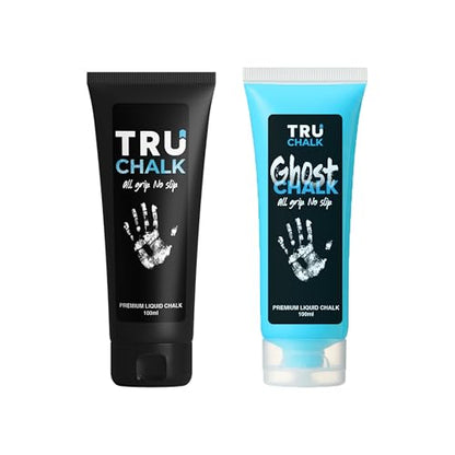 TruChalk TruCombo Duo Pack 100ml TruChalk + 100ml GhostChalk All Grip No Slip Liquid Chalk for Obstacles, Gymnastics, Rock Climbing, Crossfit, and Weightlifting.