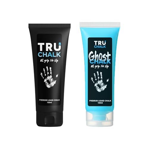 TruChalk TruCombo Duo Pack 100ml TruChalk + 100ml GhostChalk All Grip No Slip Liquid Chalk for Obstacles, Gymnastics, Rock Climbing, Crossfit, and Weightlifting.