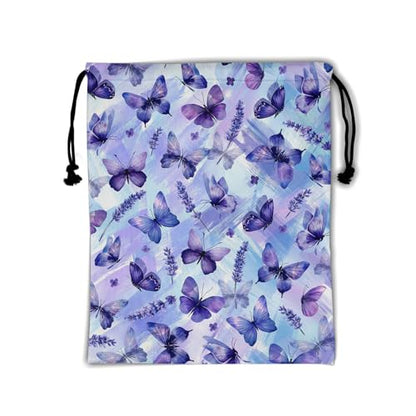 Purple Butterfly Flower Grip Bag Small Drawstring Gymnastics Athlete Bag for Sport Dance Storage - color: Butterfly Flower-purple