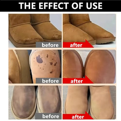 Crepe Suede Rubber Brush for Cleaning Snow Boots – 2025 Upgrade No Water Needed, Wood Handle for Dry Cleaning & Maintaining Suede & Nubuck Leather – Gentle & Effective for Boots, Shoes, Sneakers