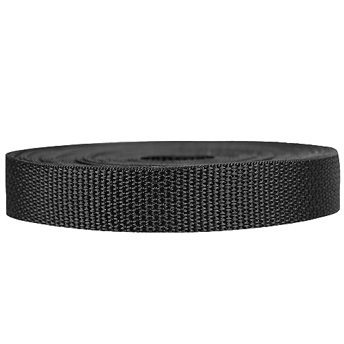 Strapworks Lightweight Polypropylene Webbing - Poly Strapping for Outdoor DIY Gear Repair, Pet Collars, Crafts – 3/4 Inch by 10, 25, or 50 Yards, Over 20 Colors - color: Black, size: 3/4" x 10 yard