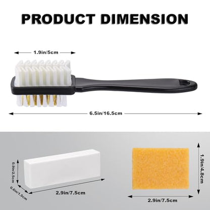 XANGNIER Suede Shoe Cleaner Kit for Birkenstock,3 Pcs Suede & Nubuck Care Set-2-In-1 Shoe Cleaning Brush,Suede Eraser and Glue Eraser for Sandals,Clogs,Leather Footbeds,Boots,Sneaker,Furniture