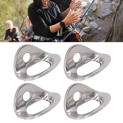 HERCHR 10 Pcs Bolt Hanger, 25KN 316 Stainless Steel Rock Climbing Hanger Anchors, Silver Bolt Anchor Hooks Strap Ring for Hammock, Gym, Aerial Work, Caving, Rappelling, Rescue, Trailer Tie-Downs