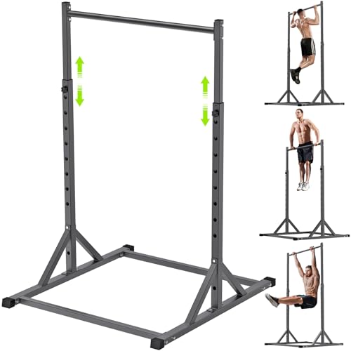SELEWARE Dip Bar Attachment for Power Rack, 2 x 2 Tube, Multi Grip Handle | Fully Welded Steel Design, Stable Support for Dips, Pull Ups and Strength Training, Ideal for Home Gym Workouts - color: 2" x 2" Rack with 1" Hole