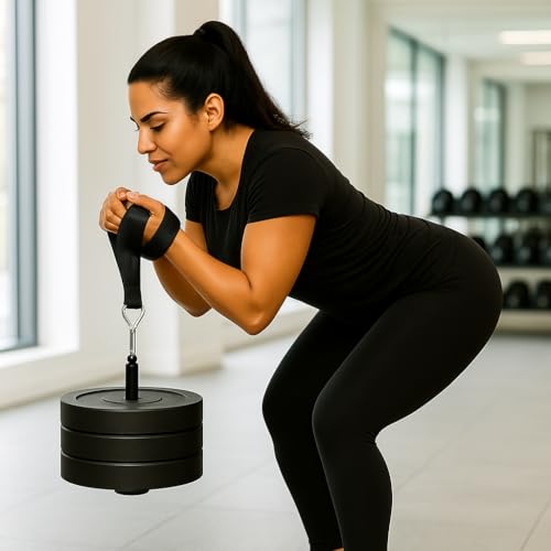 Arm Wrestling & Grip Strength Trainer with Loading Pin – Heavy Duty Wrist Forearm Exerciser, Compatible with 1” & 2” Barbell Plates, Multi-Scenario Workout Equipment for Hand Finger Grip Strengthening - color: Black-loading pin&strap