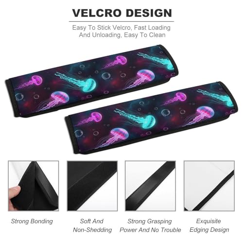 Breathable Car Seat Belt Pad for Girls and Boys, Stroller Pushchair High Chair, 2PCS Ocean Universe Starry Sky Jellyfish Shoulder Harness Cover Easy Install (No Tool) - color: Pattern 854