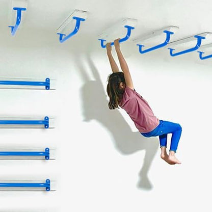 17'' Blue Playground Handles Indoor Kids Monkey Bars Ladders 6 Pack | Heavy Duty Solid Steel, Bright Color Smooth Glossy Powder Coated, Comfy Secure Handle Bar for Playset SwingSet Climbing Frame - color: Blue