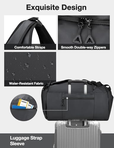 Gym Bag for Men Convertible Large-Capacity Gym Backpack, Water-Resistant Travel Duffel with Shoe Compartment, Quick Access Pockets & Adjustable Straps