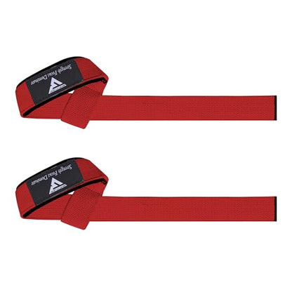 Weight Lifting Straps,Powerlifting Deadlifting, Anti Slip 60CM Hand Bar Grip, 5MM Neoprene Wrist Support, Heavy Duty Weightlifting Bodybuilding Workout - color: Red