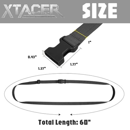 XTACER 1 Inch Molle Backpack Accessory Strap Luggage Straps Cover Strap Sleeping Bag Strap with Buckle (Black, 60) - color: BLACK, size: 60 Inches