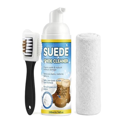 Suede Cleaning Kit - Professional Suede Cleaner with Brush, Nubuck Shoe Cleaner for Boots, Bags & Jackets