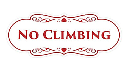 Signs ByLITA Designer No Climbing (White/Red) - Small - color: White/Red, size: 2 x 5" - Small (1 Pack)