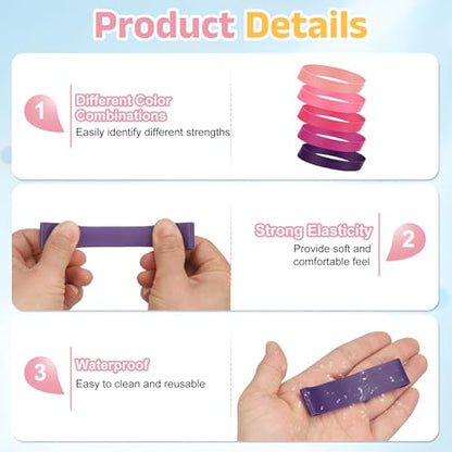 Finger Resistance Bands, Level Finger Grip Strengthener Grip Forearm Thumb Exerciser - color: Pink Series