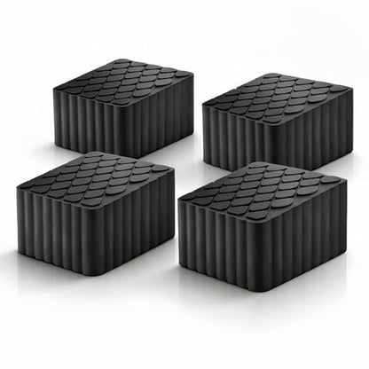 Anti-Skid Solid Rubber Auto Lift Pads – 4 Pack Heavy Duty Lift Blocks for Floor Jacks, Jack Stands & Car Lifts, 4000 Lbs Loading Capacity, 6.3" x 4.7" x 3.2" Size for Frame Protection - size: 6.3" x 4.7" x3.2"