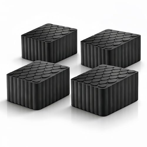 Anti-Skid Solid Rubber Auto Lift Pads – 4 Pack Heavy Duty Lift Blocks for Floor Jacks, Jack Stands & Car Lifts, 4000 Lbs Loading Capacity, 6.3" x 4.7" x 3.2" Size for Frame Protection - size: 6.3" x 4.7" x3.2"