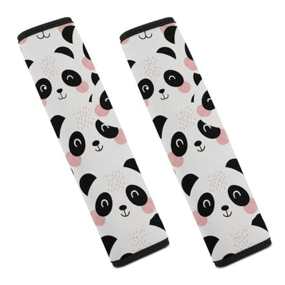 2 Pack Cute Panda Modern Art Seat Belt Shoulder Pad Breathable Shoulder Harness Cover for Child, All Vehicles, Neck and Shoulder Support - color: Pattern 1148